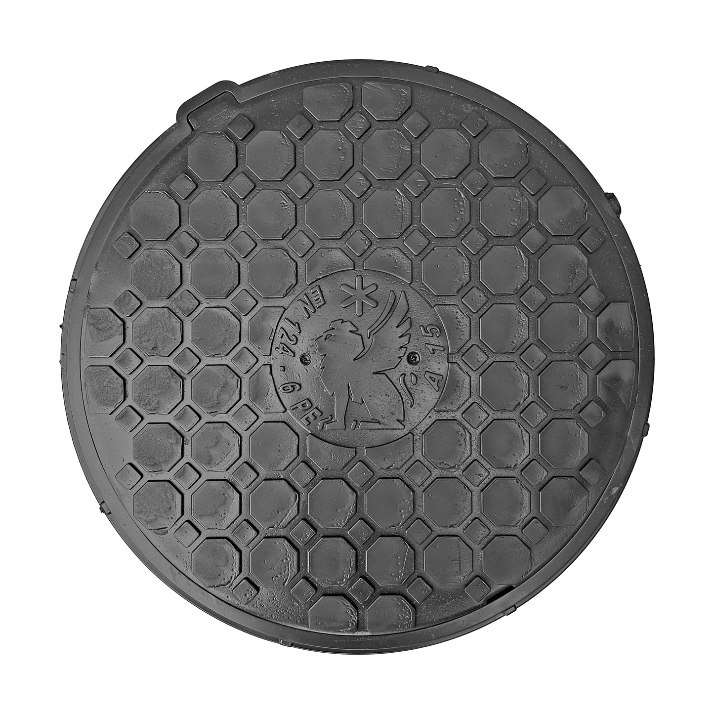 Schachtabdeckung DN500/620 BabylonPlast™ A15 Mit Schloss Schwarz