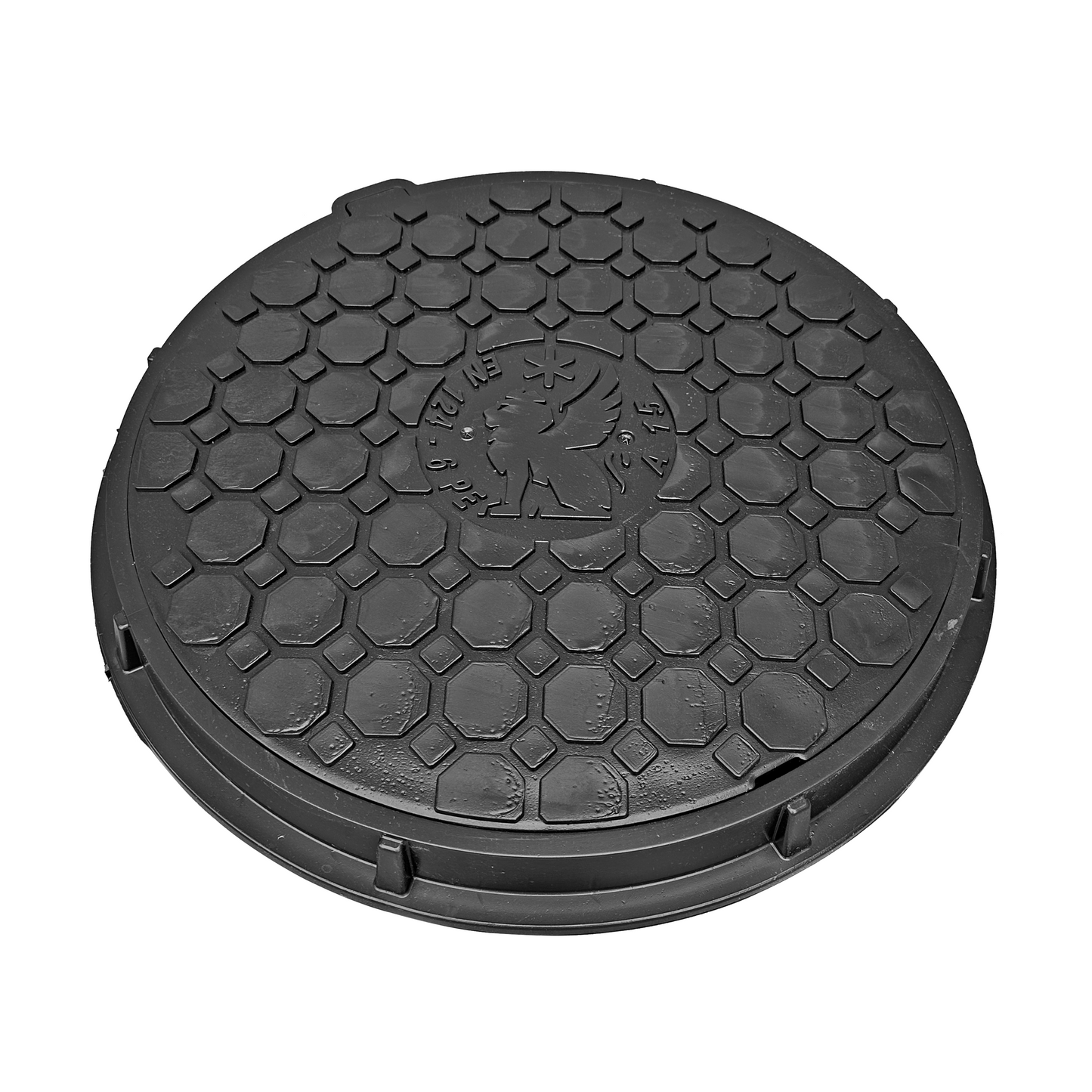 Schachtabdeckung DN500/620 BabylonPlast™ A15 Mit Schloss Schwarz