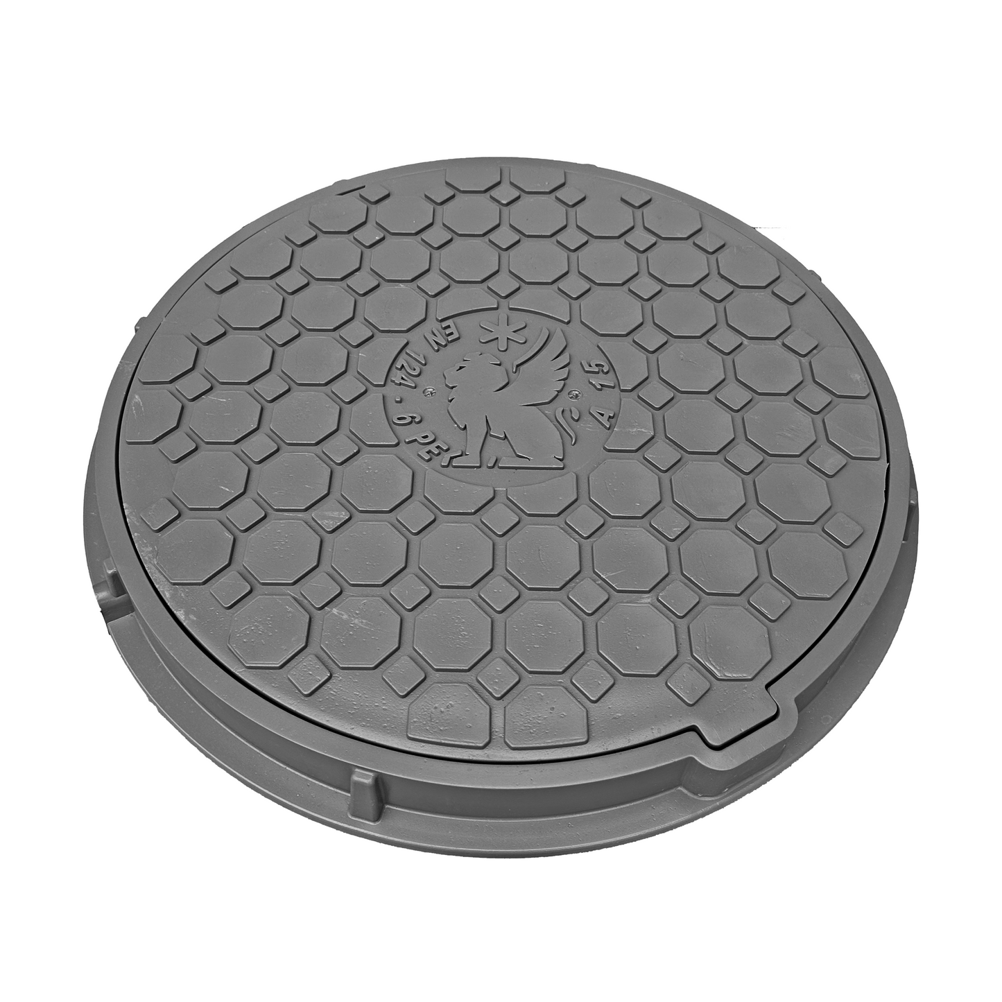 Schachtabdeckung DN500/620 BabylonPlast™ A15 Mit Schloss Grau