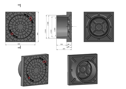 Schachtabdeckung für Wellrohr DN315 mm BabylonPlast™ B125